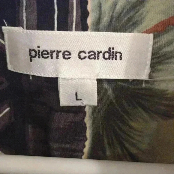 Men's Pierre Cardin tropical print shirt dark colors size large‎ - Picture 2 of 3